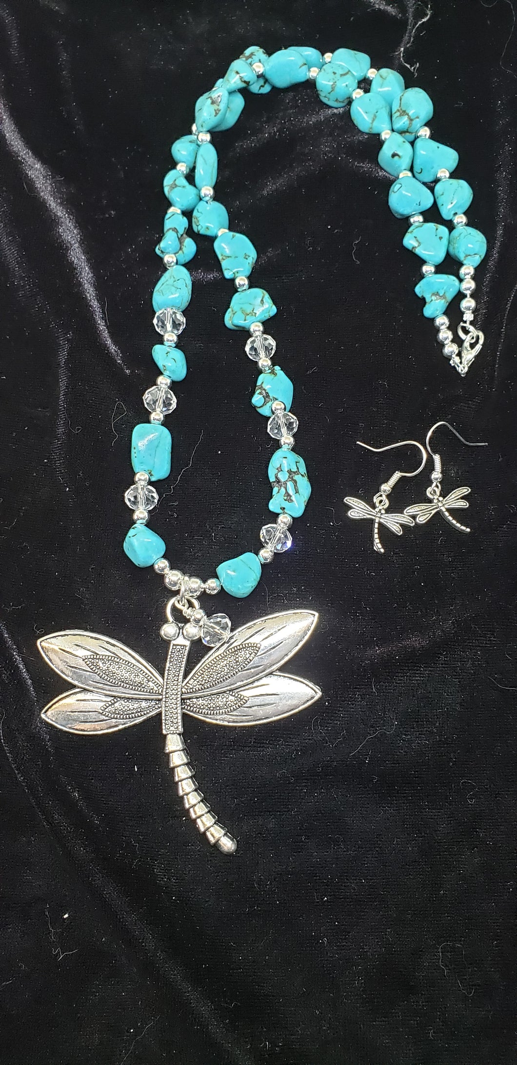Dragonfly Necklace and earrings