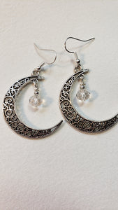 Silver moon earrings