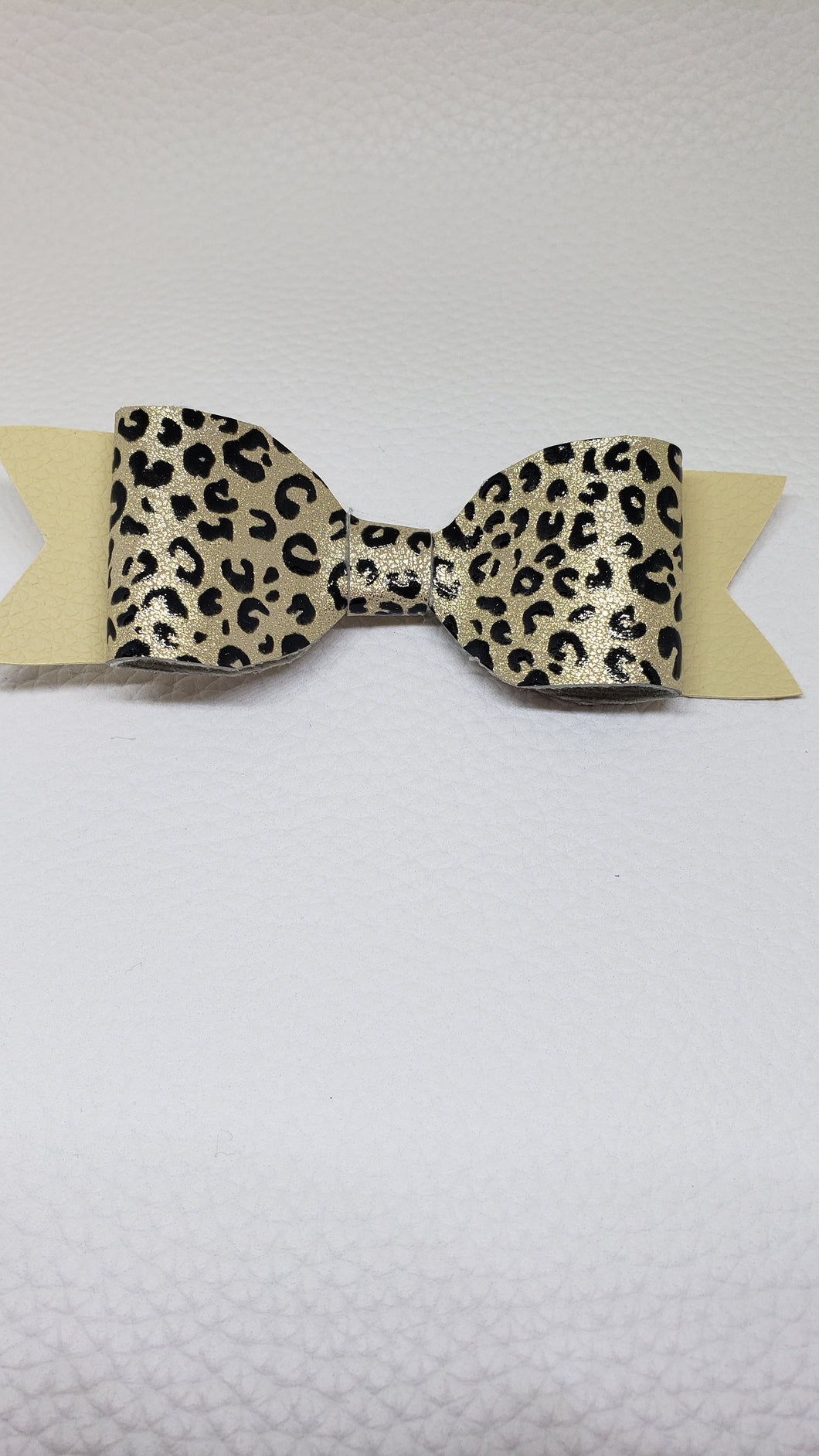 Gold and Tan Leopard print hair clip